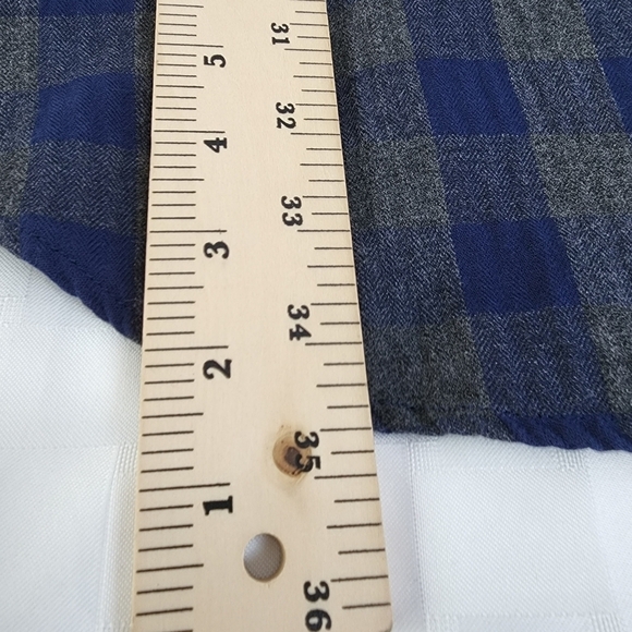 Ro & De Blue Collar Button Plaid Long Sleeve Drawstring Shift Dress Size SX - Picture 7 of 7